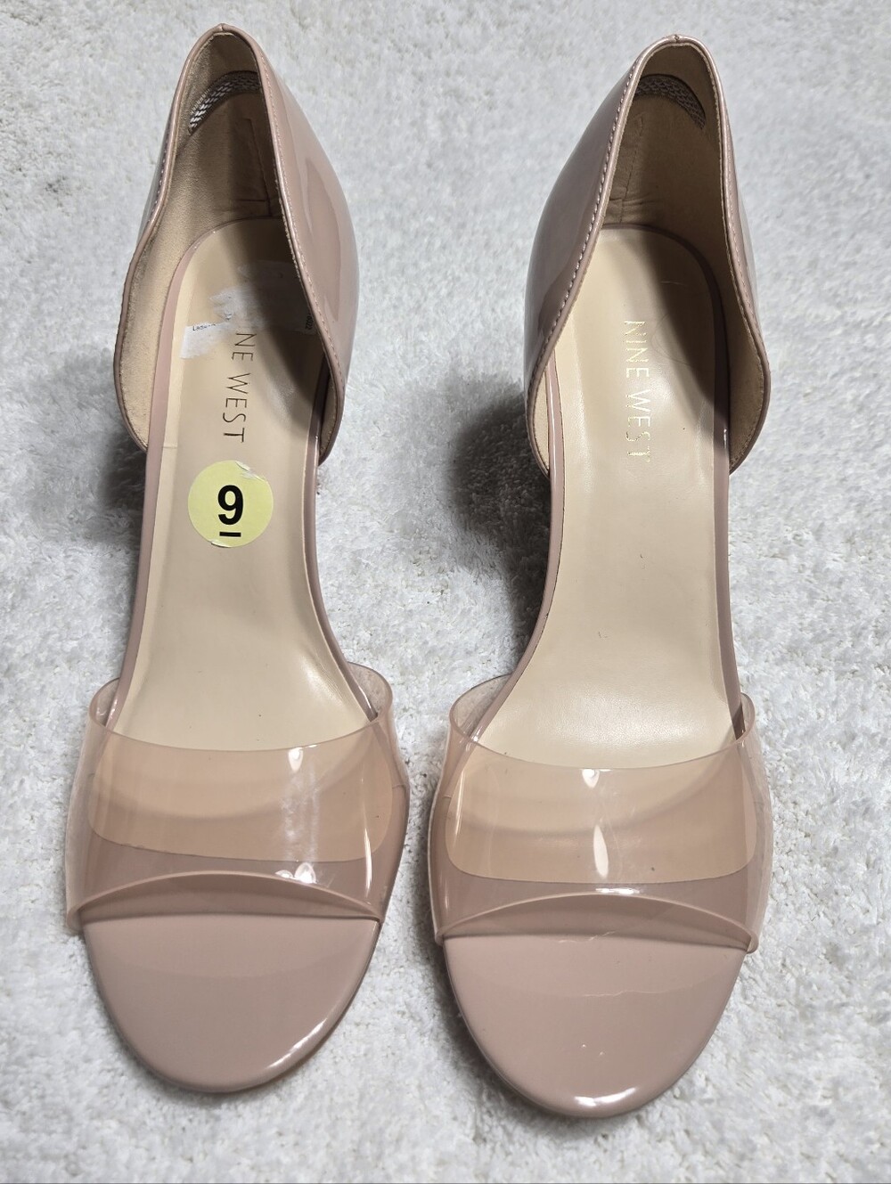 Nine West Price Women's Peep Toe Stiletto Pump Beige Sz 9 Like New